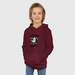 Толстовка детская хлопковая ANAHEIM DUCKS, цвет: меланж-бордовый — фото 2