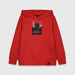 Толстовка детская хлопковая Godzilla, цвет: красный