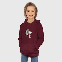 Толстовка детская хлопковая Snoopy, цвет: меланж-бордовый — фото 2