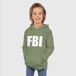 Толстовка детская хлопковая FBI, цвет: авокадо — фото 2