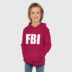 Толстовка детская хлопковая FBI, цвет: маджента — фото 2