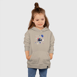 Толстовка детская хлопковая Астронавт во вселенной, цвет: миндальный — фото 2
