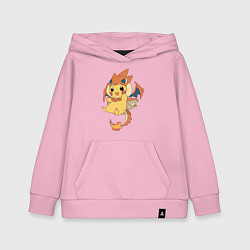 Толстовка детская хлопковая Покемон ПИКАЧУ, цвет: светло-розовый