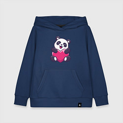 Толстовка детская хлопковая Панда love, цвет: тёмно-синий