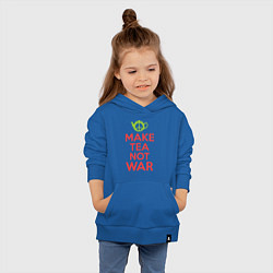 Толстовка детская хлопковая Make tea not war, цвет: синий — фото 2