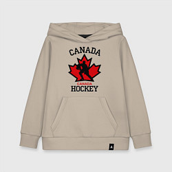 Толстовка детская хлопковая Canada Hockey, цвет: миндальный