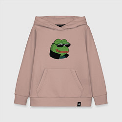 Толстовка детская хлопковая Pepe в очках EZ, цвет: пыльно-розовый