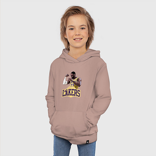 Детская толстовка-худи LeBron - Lakers / Пыльно-розовый – фото 3