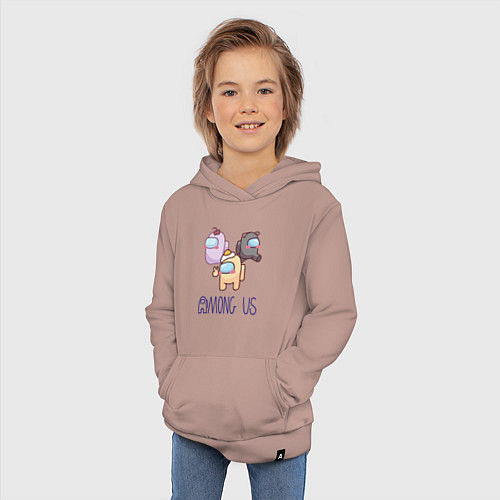 Детская толстовка-худи Among Us / Пыльно-розовый – фото 3