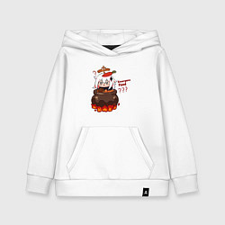 Толстовка детская хлопковая Genshin Impact Paimon food, цвет: белый