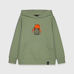 Толстовка детская хлопковая Родина Россия, цвет: авокадо