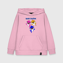 Толстовка детская хлопковая Baby Shark, цвет: светло-розовый
