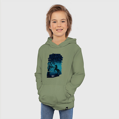Детская толстовка-худи Конь / Авокадо – фото 3
