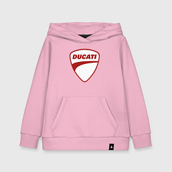 Толстовка детская хлопковая Ducati Logo Дукати Лого Z, цвет: светло-розовый