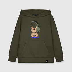 Толстовка детская хлопковая ЕЁ КОТИК ПАРНЫЕ, цвет: хаки