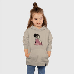 Толстовка детская хлопковая Девушка гейша, цвет: миндальный — фото 2