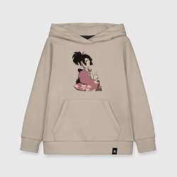 Толстовка детская хлопковая Девушка гейша, цвет: миндальный
