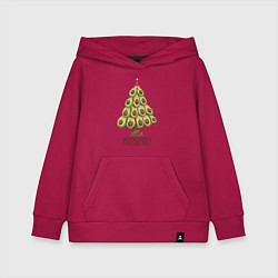 Толстовка детская хлопковая Avocado Christmas Tree, цвет: маджента