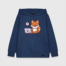 Детская толстовка-худи Cute fox and laptop