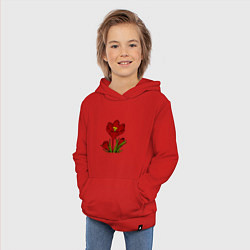 Толстовка детская хлопковая Красные тюльпаны, цвет: красный — фото 2