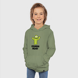 Толстовка детская хлопковая Кактус обнимашки, цвет: авокадо — фото 2
