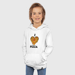 Толстовка детская хлопковая I LOVE PIZZA Я ЛЮБЛЮ ПИЦЦУ Z, цвет: белый — фото 2