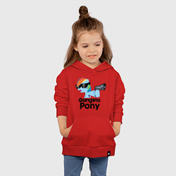 Толстовка детская хлопковая Gangsta pony, цвет: красный — фото 2