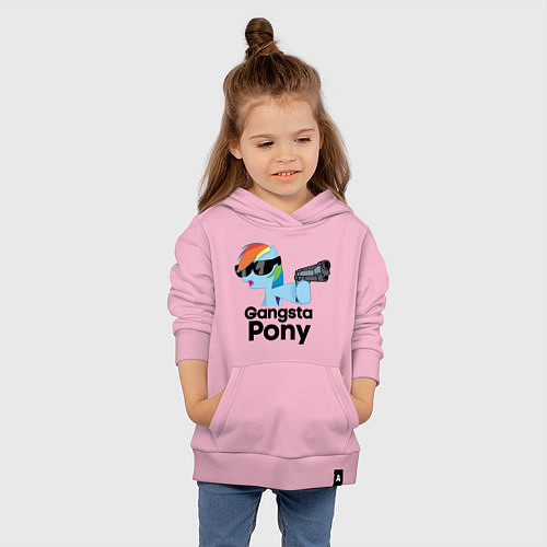 Детская толстовка-худи Gangsta pony / Светло-розовый – фото 4
