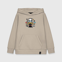 Толстовка детская хлопковая THE BINDING OF ISAAC WHO AM I, цвет: миндальный