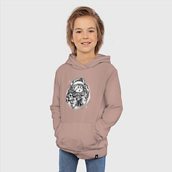 Толстовка детская хлопковая Хомяк космонавт, цвет: пыльно-розовый — фото 2