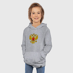 Толстовка детская хлопковая ГЕРБ РОССИИ RUSSIA, цвет: меланж — фото 2