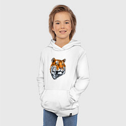 Толстовка детская хлопковая Тигр, цвет: белый — фото 2