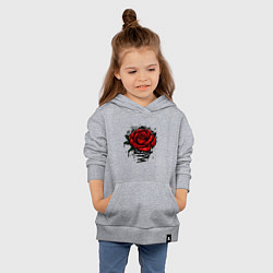 Толстовка детская хлопковая Красная Роза Red Rose, цвет: меланж — фото 2