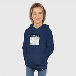Толстовка детская хлопковая BTS DYNAMITE BILLBOARD HOT-100, цвет: тёмно-синий — фото 2