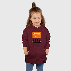 Толстовка детская хлопковая Choose Life, цвет: меланж-бордовый — фото 2