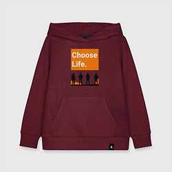 Толстовка детская хлопковая Choose Life, цвет: меланж-бордовый