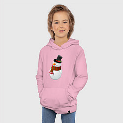 Толстовка детская хлопковая Снеговик, цвет: светло-розовый — фото 2