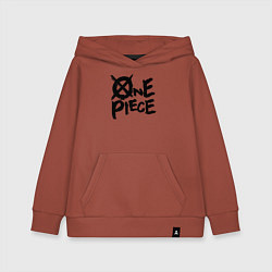 Толстовка детская хлопковая One Piece Большой куш лого, цвет: кирпичный