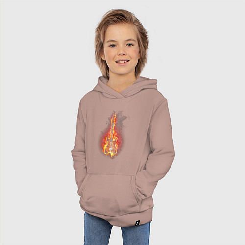 Детская толстовка-худи Огненная гитара / Пыльно-розовый – фото 3