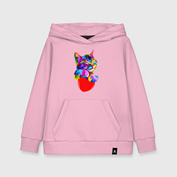 Толстовка детская хлопковая РАДУЖНЫЙ КОТИК RAINBOW KITTY, цвет: светло-розовый