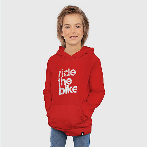 Детская толстовка-худи Ride the bike / Красный – фото 3