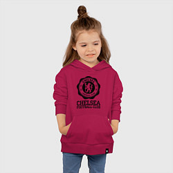 Толстовка детская хлопковая Chelsea FC: Emblem, цвет: маджента — фото 2