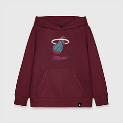 Толстовка детская хлопковая Miami Heat, цвет: меланж-бордовый