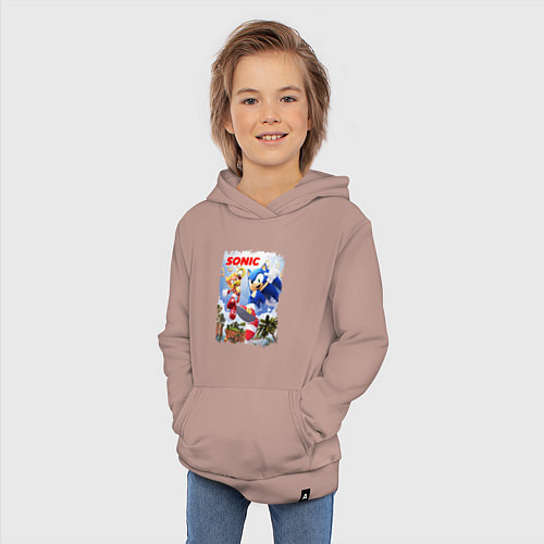 Детская толстовка-худи SONIC СОНИК Z / Пыльно-розовый – фото 3