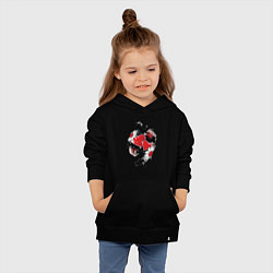 Толстовка детская хлопковая Сердца и ромашки, цвет: черный — фото 2