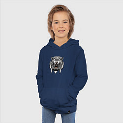 Толстовка детская хлопковая Серый Тигр, цвет: тёмно-синий — фото 2