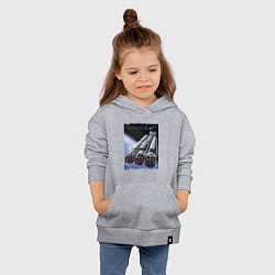 Толстовка детская хлопковая Экспедиция в космос, цвет: меланж — фото 2