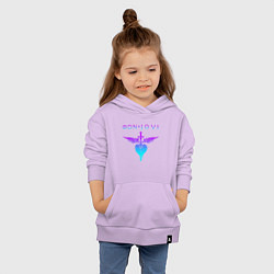 Толстовка детская хлопковая BON JOVI NEON LOGO HEART, цвет: лаванда — фото 2