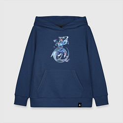 Толстовка детская хлопковая Элементальный русал, цвет: тёмно-синий