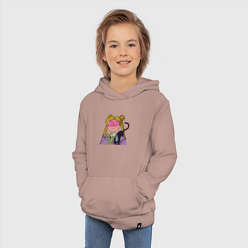 Детская толстовка-худи Сейлор Мун влюбилась / Пыльно-розовый – фото 3